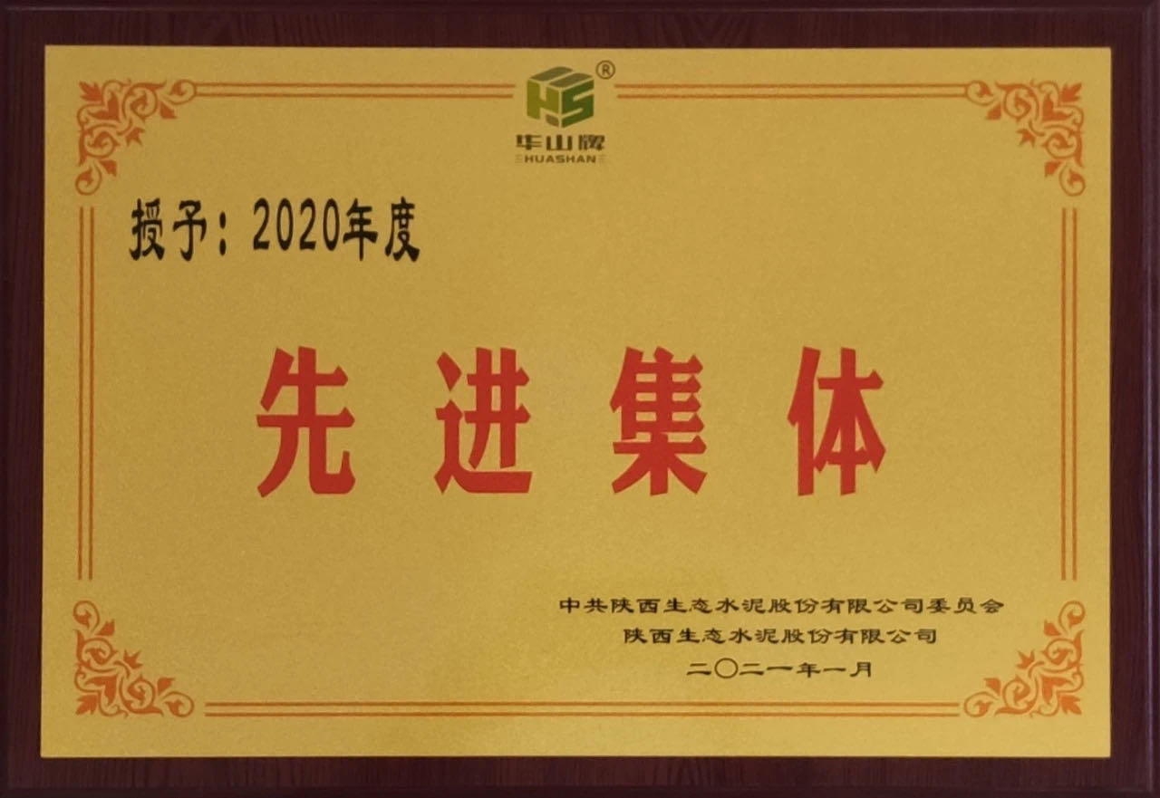 華山先進|漢中公司銷售部榮獲“2020年先進集體”榮譽稱號